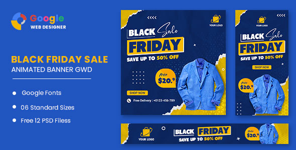 Black Friday Sale HTML5 Banner Ads GWD