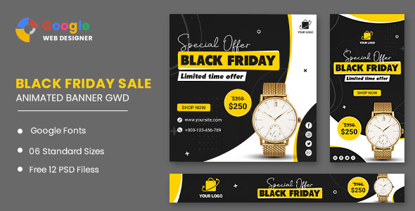 Black Friday Sale Watch HTML5 Banner Ads GWD