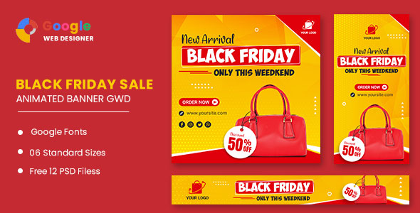 Black Friday Sale Bag HTML5 Banner Ads GWD