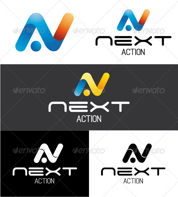 Next Action Logo - Letters Logo Templates
