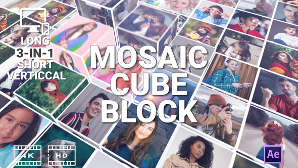 Mosaic Cube Block - VideoHive 33861568