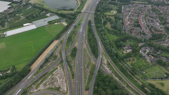 The Lunetten Junction is a Dutch Traffic Interchange for the Connection of the A12 and A27 Motorways alt