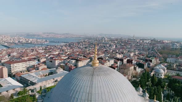 Istanbul Fatih Mosque And Golden Horn Aerial View 2 alt