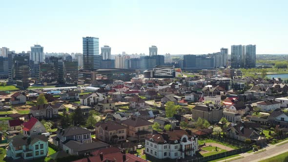 View From the Height of the Drozdovsky District and the Palace of Rhythmic Gymnastics in Minsk