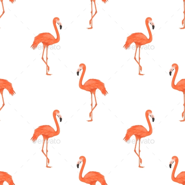 Seamless Flamingo Bird Pattern