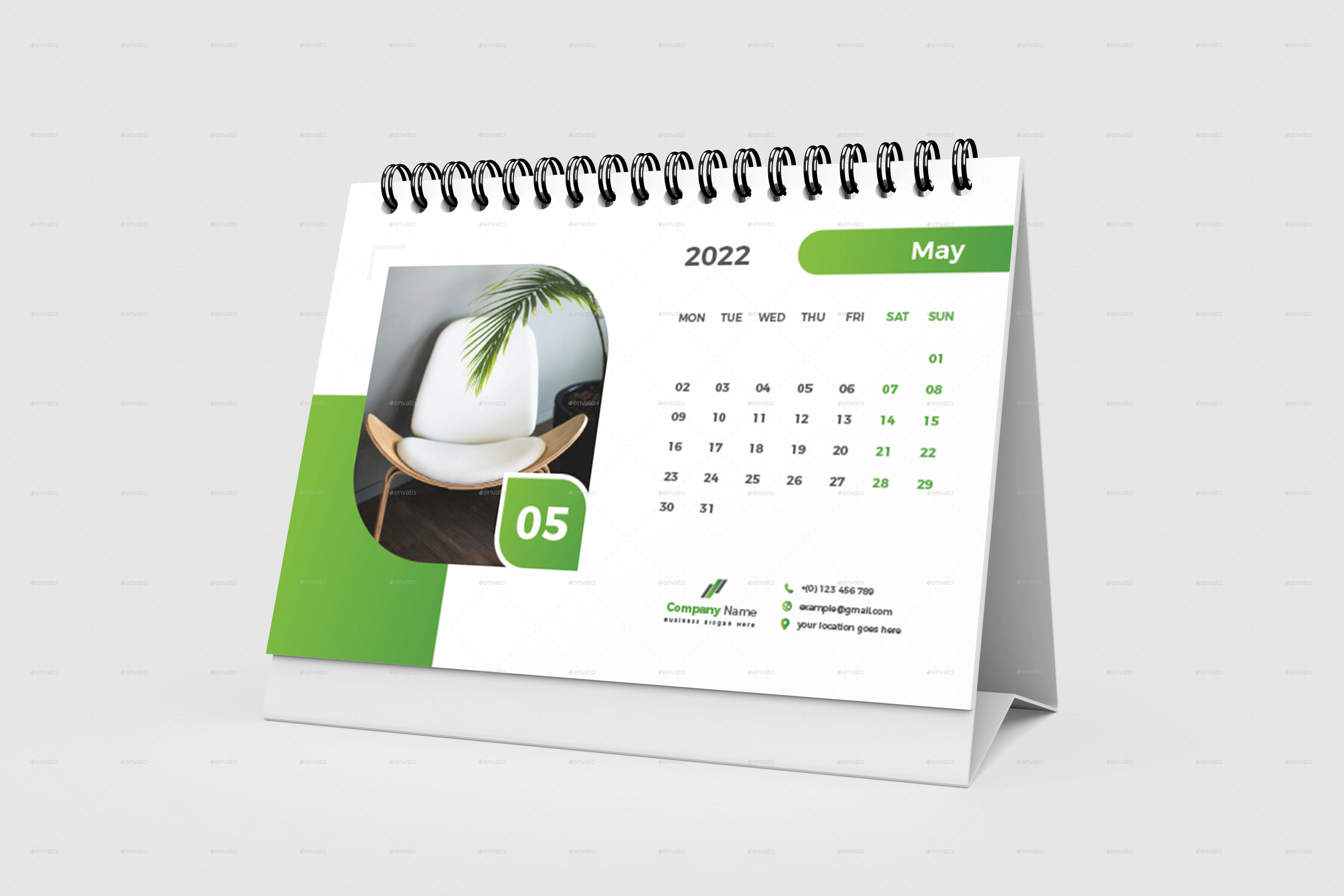 Desk Calendar 2022, Print Templates GraphicRiver