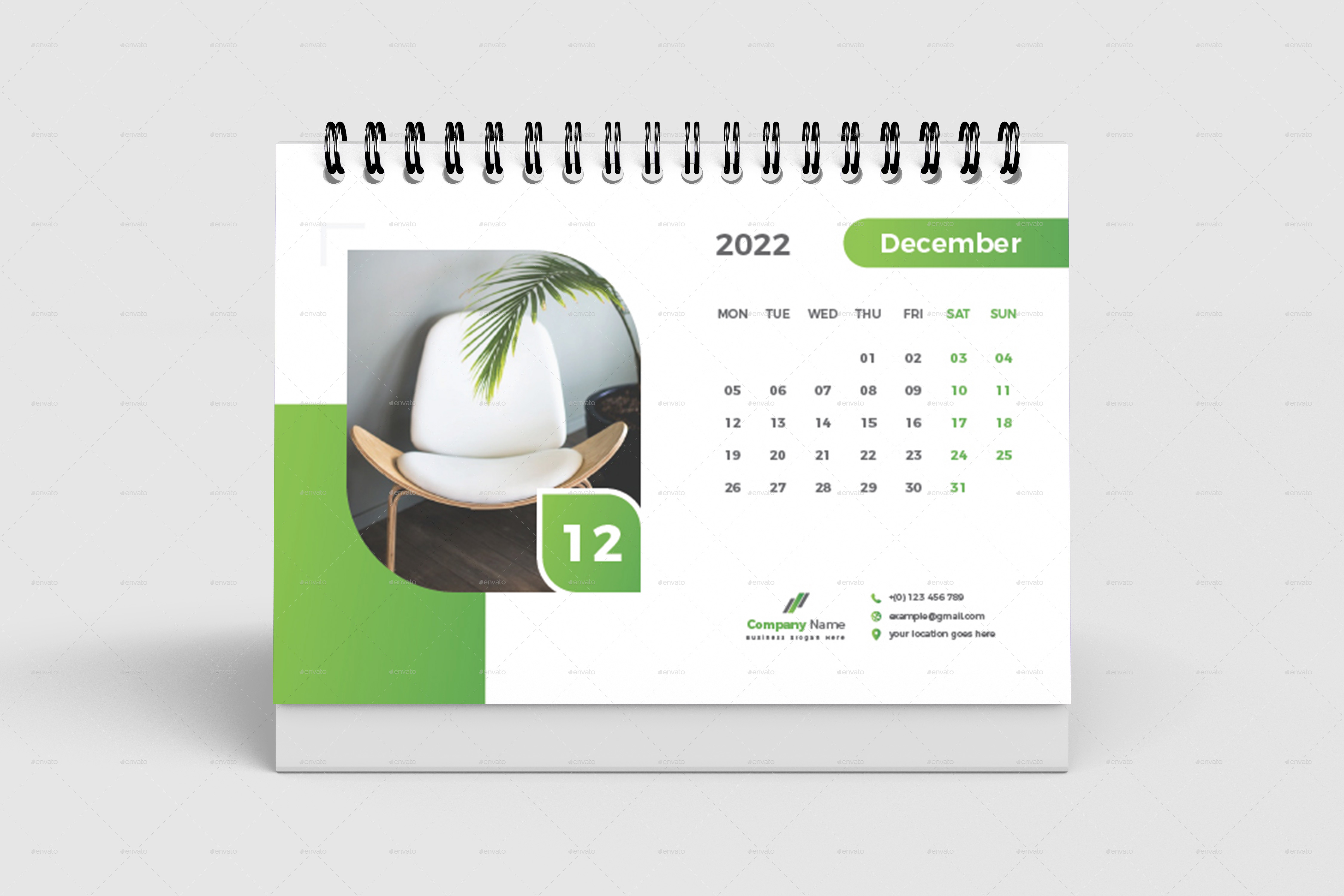 Desk Calendar 2022, Print Templates GraphicRiver