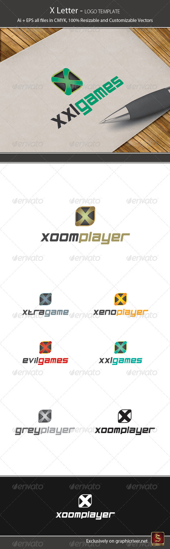 X Letter Logo Template - Letters Logo Templates
