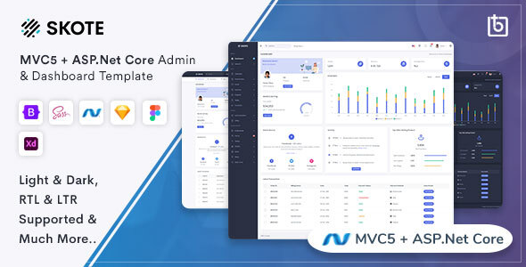 Skote - ASP.Net Core & MVC5 Admin & Dashboard Template