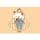 Unhealthy Eating Fatness and Overeating Concept