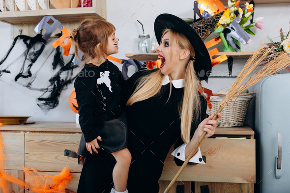 Fancy dress store mother and daughter