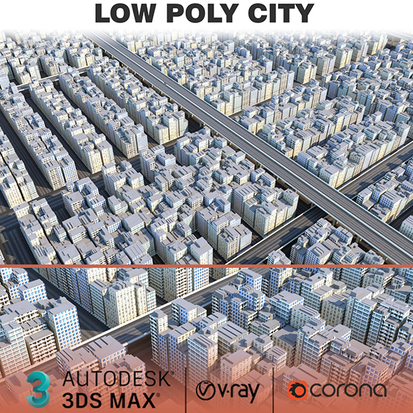 Low-Poly City 3dsMax - 3Docean 30277093