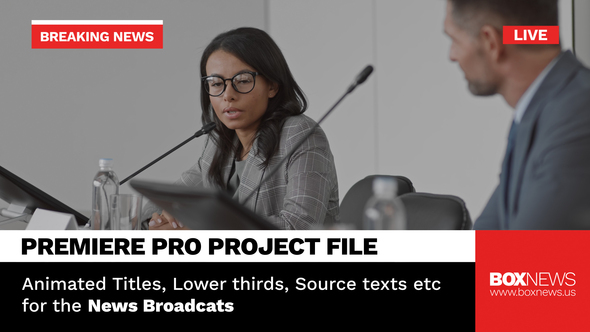 Broadcast News Package | Animated Titles and Lower Thirds for Premiere Pro
