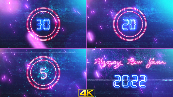 New Year Countdown 2022 Neon V1 By StrokeVorkz | VideoHive