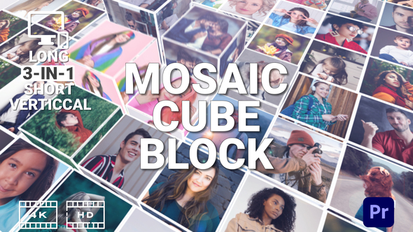 Mosaic Cube Block