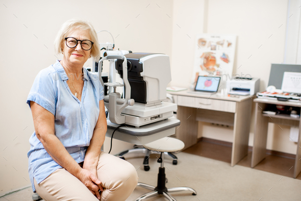 Senior woman at the ophthalmological office