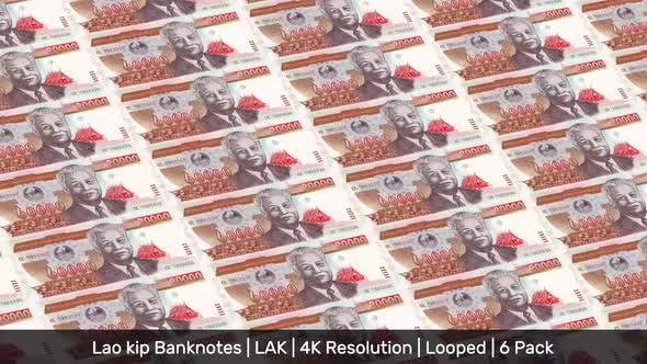 Laos Banknotes Money / Lao kip / Currency ₭ / LAK/ | 6 Pack | - 4K alt