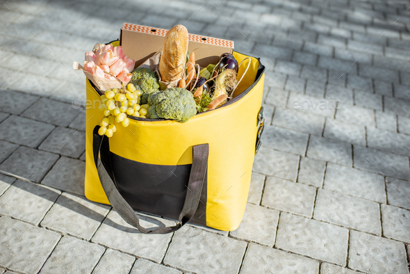Bag with fresh products for delivery
