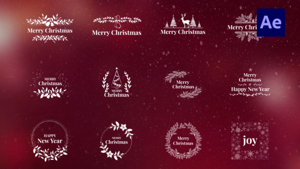 12 Christmas Titles - VideoHive 33950669