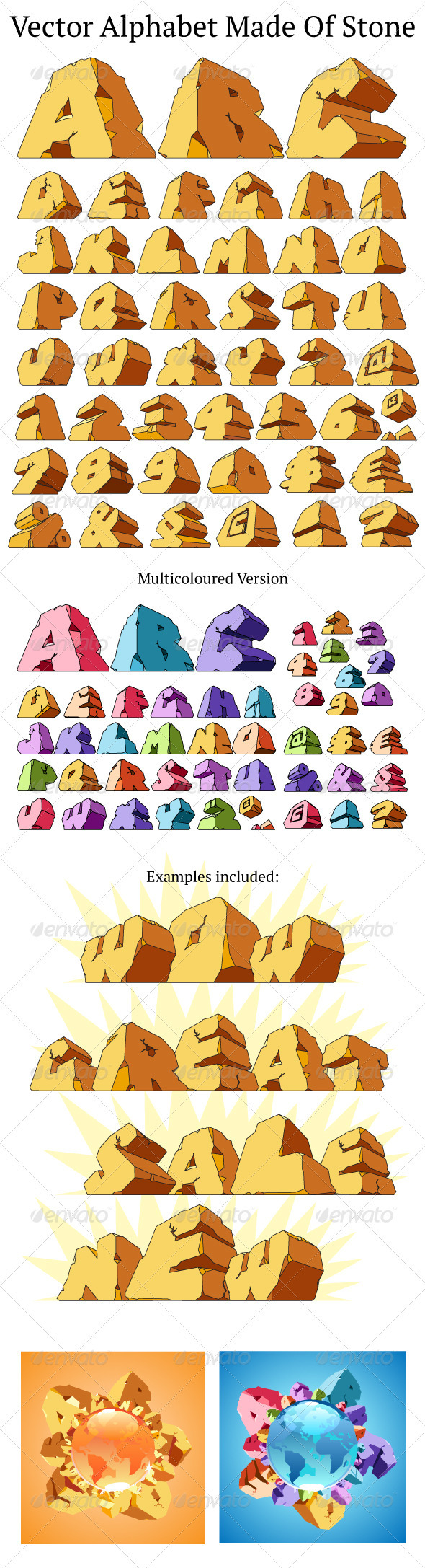 Vector Alphabet Made Of Stone - Miscellaneous Conceptual
