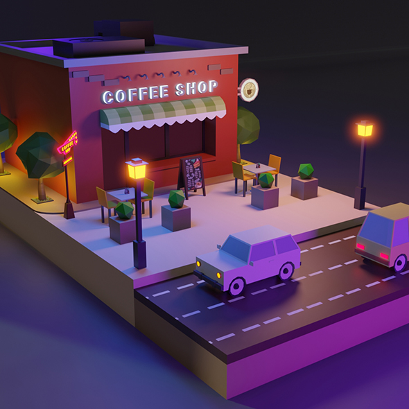 Low Poly Coffee - 3Docean 33961996