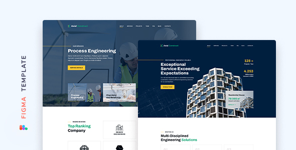 Axial – Construction Company Template for Figma