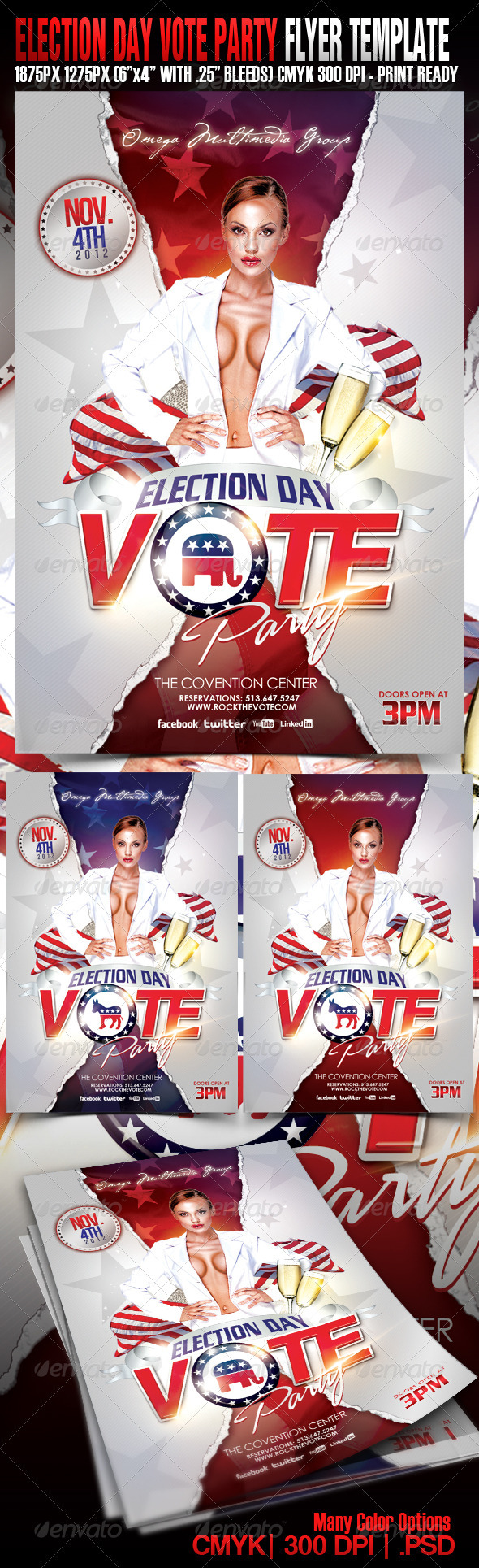 Election Day Vote Party - Events Flyers