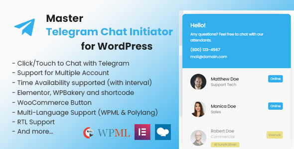 Master Telegram Chat Initiator for WordPress