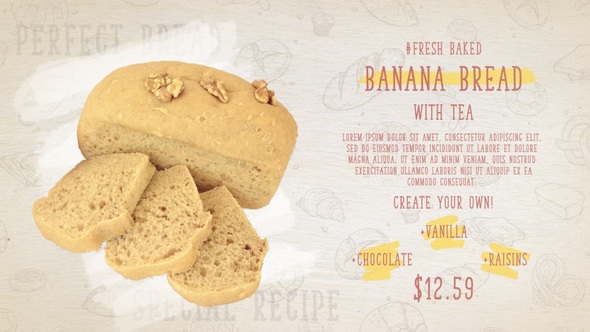 Bakery Photo Slideshow Product Promo template preview