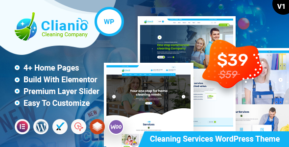 Clianio – Cleaning Services WordPress Theme