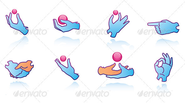 Hands Web Icons - Web Elements Vectors