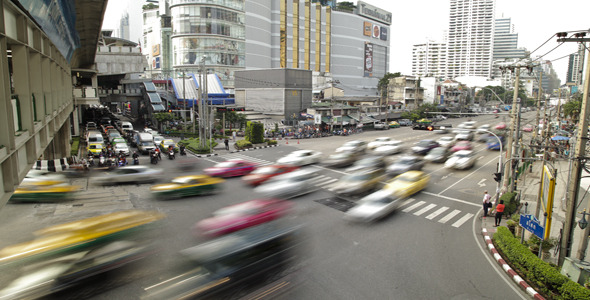 Traffic Jam In Busy Bangkok City Timelapse 