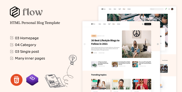 Flow - HTML Personal Blog Template
