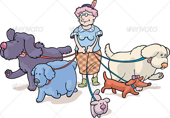 Walking with a Dogs - Animals Characters