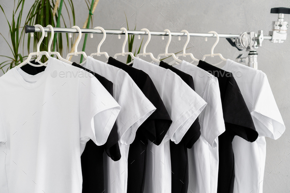 White t shop shirt hanging