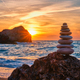 Concept of balance and harmony - stone stack on the beach - PhotoDune Item for Sale
