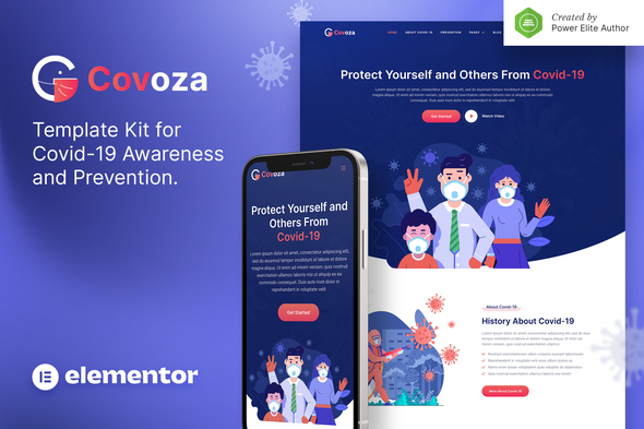 Covoza – Covid-19 Awareness & Prevention Elementor Template Kit
