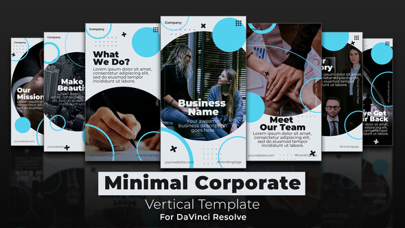 Minimal Corporate | Vertical DaVinci Resolve Template