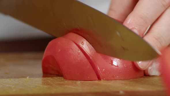 Tomato Half Circles Cutting