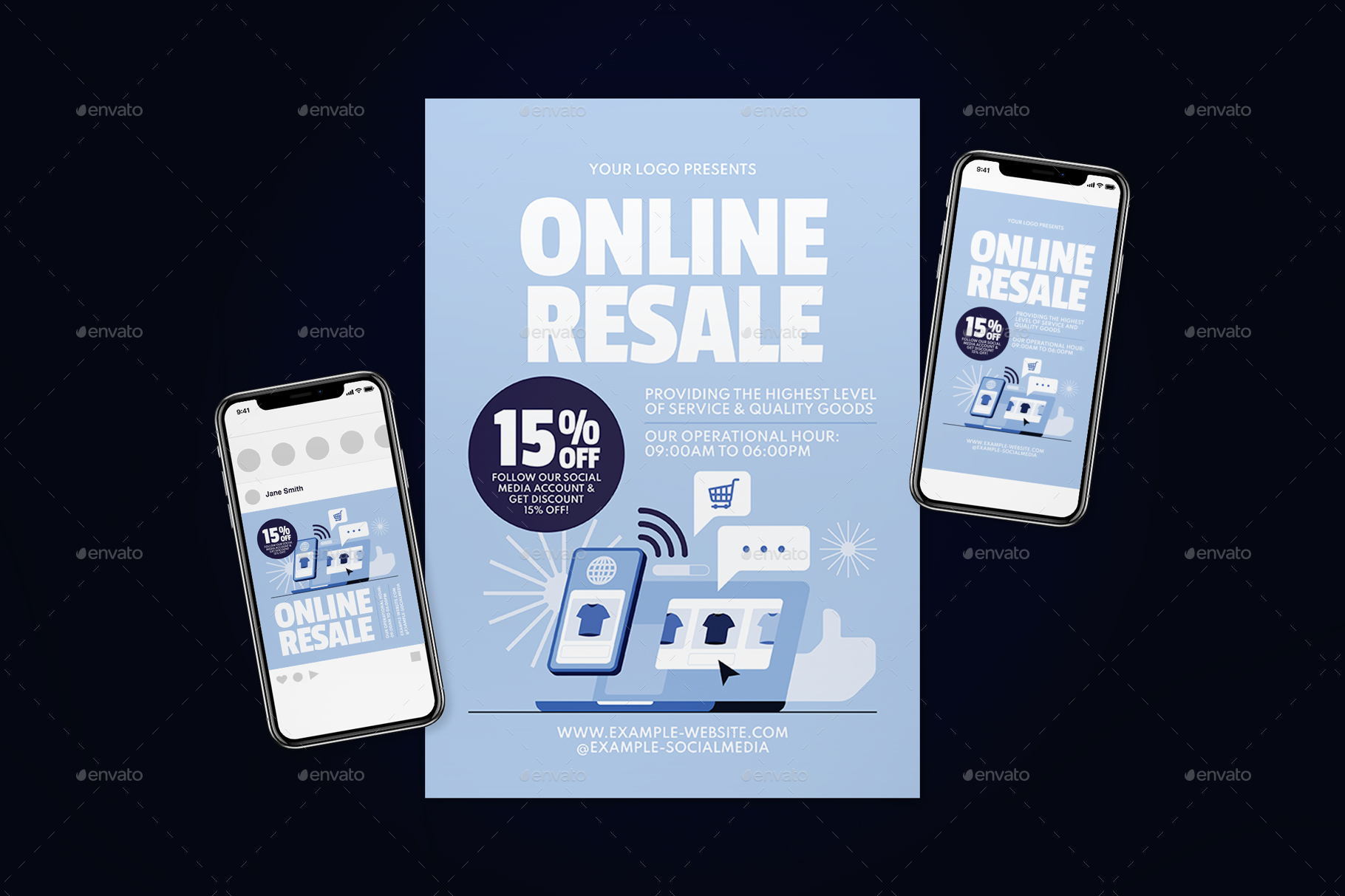 Online Resale Flyer Set, Print Templates | GraphicRiver