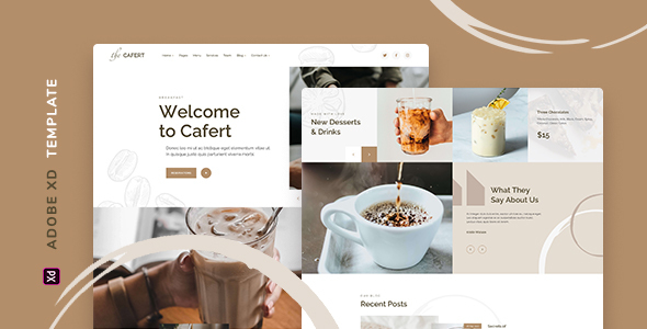 Cafert – Cafe Template for XD