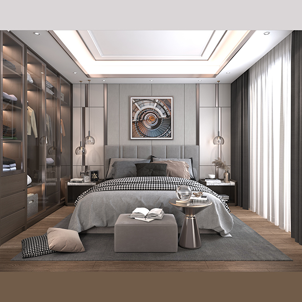 Modern Bedroom Interior - 3Docean 33991990
