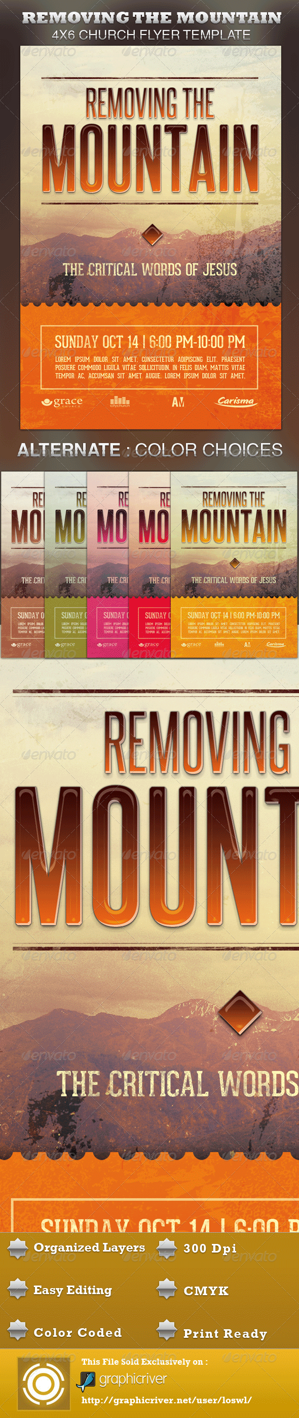 Removing the Mountain Church Flyer Template - Church Flyers