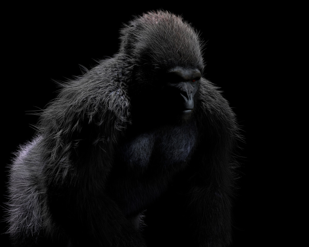 Gorilla hair fur rigged 3d model by TurboCG | 3DOcean