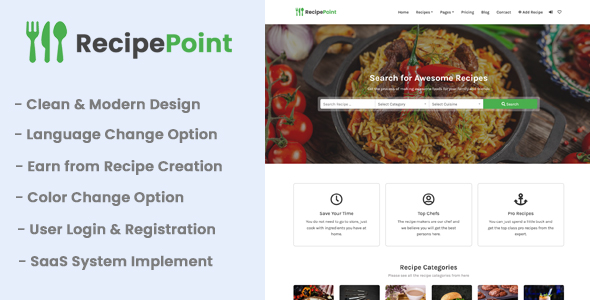 RecipePoint - SaaS Multi Vendor Recipe Platform