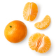 Fresh Ripe Whole And Sliced Mandarin Tangerine Or Clementine Stock