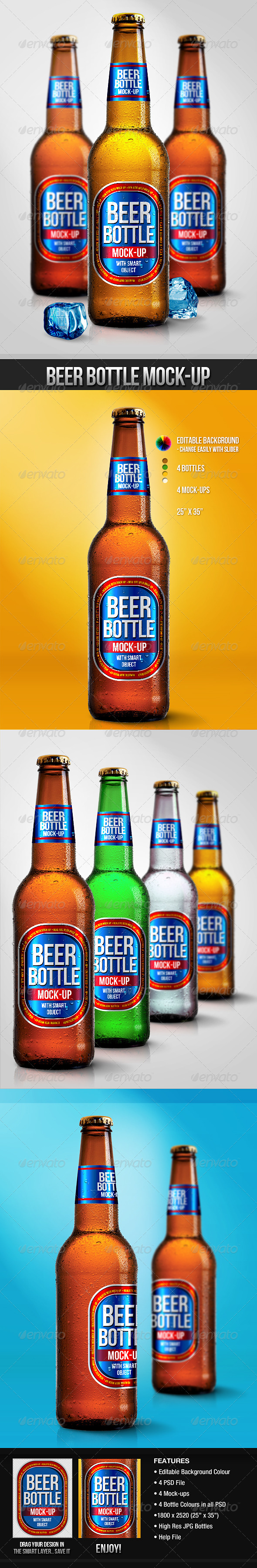 Beer Bottle Mock-Ups - Food and Drink Packaging