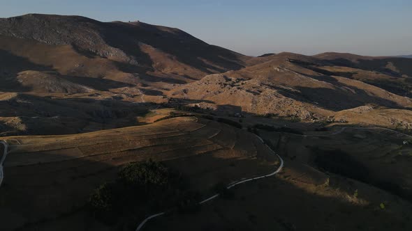 Drone flight showing mountain landscape
