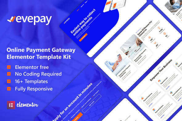 Evepay - Online Payment Gateway Elementor Template Kit