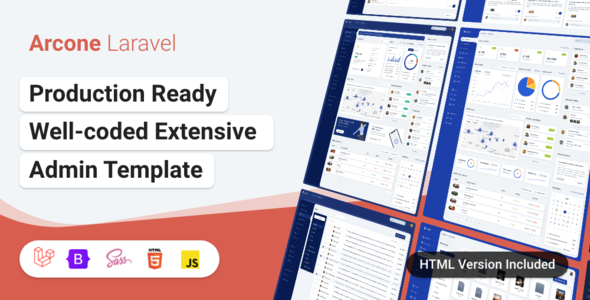 Excellent Arcone - Bootstrap 5 & Laravel 8 Admin Dashboard Template + HTML Version